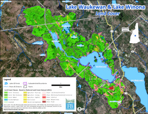 Land Cover in the study area (NLCD 2011, with edits by LWA and FBE).