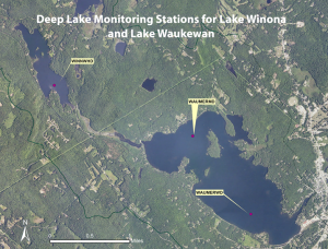 Deep lake sampling stations on Lake Winona and Lake Waukewan